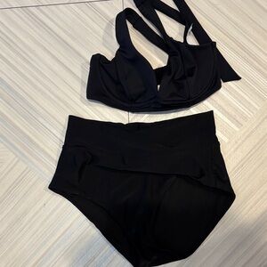 Bikini! Aerie and Athleta color-Black 32b/c top and small bottom